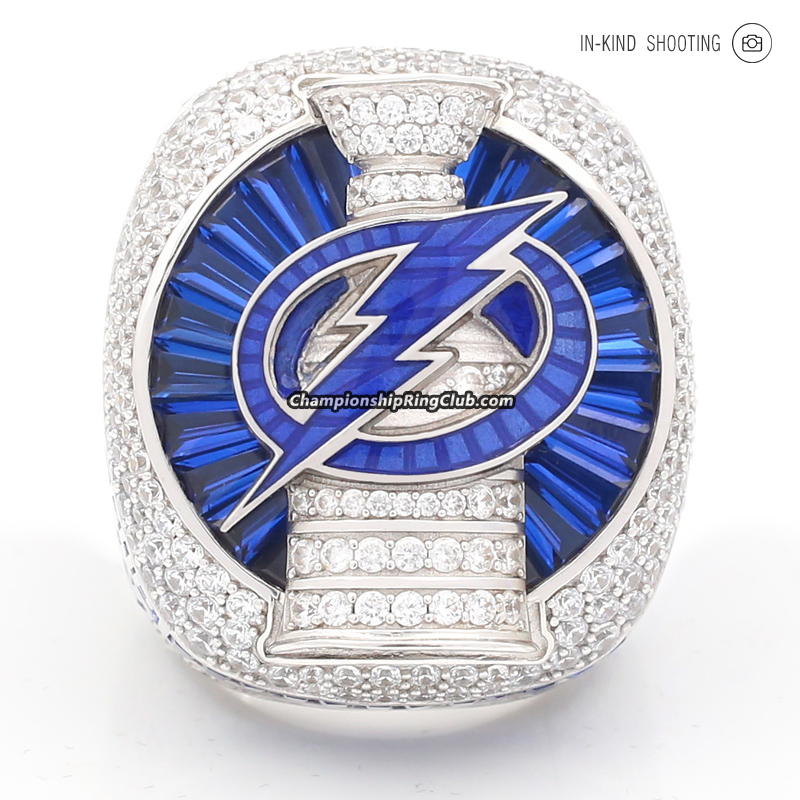 2020 Tampa Bay Lightning Stanley Cup Ring(Copper/Un-rotatable top/Enamel logo)